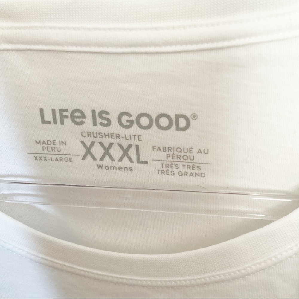 Life Is Good Cotton T Shirt XXXL Easy Like Sunday Morning Babydoll Crusher Lite - Picture 6 of 7